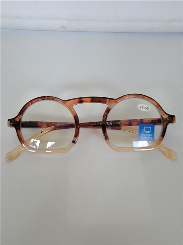 EyeLooker Round Half Moon Multicolor 1.25 Blue Light Reading Glasses #109940