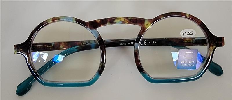 EyeLooker Round Half Moon Multicolor 2.00 Blue Light Reading Glasses #109950