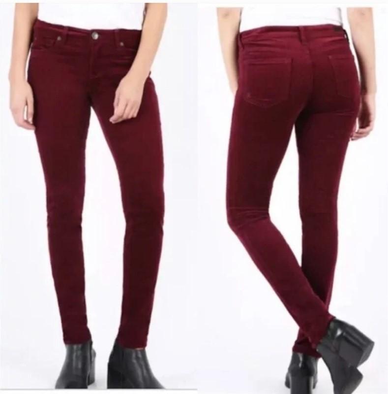 NWT KUT 22W Diana Stretch Corduroy Skinny Pants Wine 110014