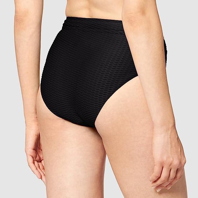 NWOT Seafolly 6 La Luna Retro 'V' Front Bikini Bottom Black 110060