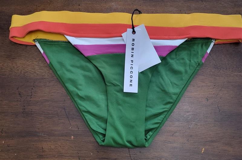 NWT Robin Piccone L Suzie Color Block Banded Bikini Bottom 110064