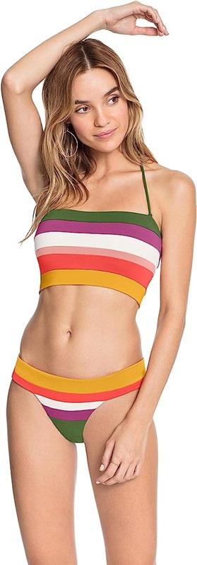 NWT Robin Piccone XS Suzie Color Block Banded Bikini Bottom 110065