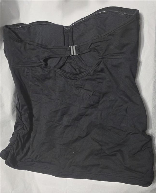 NWOT Seafolly 6 Easy Fit C/D Cup Bandeau Singlet Tankini Black 110066