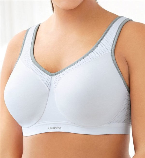 NWOT Glamorise Underwire High Impact Sports Bra 9066 White 42F 110104