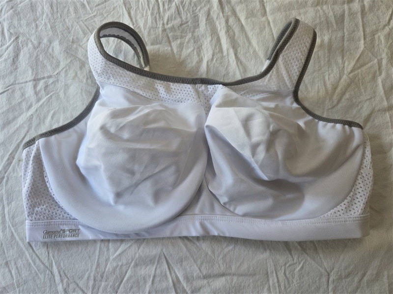 NWOT Glamorise Underwire High Impact Sports Bra 9066 White 42F 110104