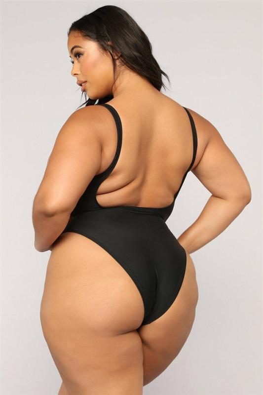 NWT Sports Illustrated Black V-Neck Logo SZ 20 1PC Swimsuit 110189
