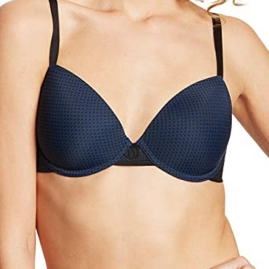 NWT Maidenform 34A Comfort Devotion Ultimate No-Show Demi Bra DM9410 Blue 110221