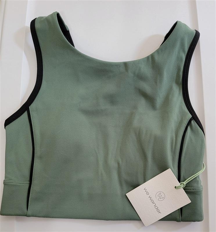 NWT We Wander Green Black Sports Bra SM 110235