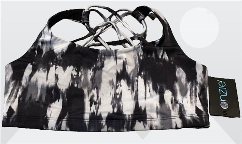 NWT Onzie Black White Tie Dye Sports Bra SM 110235