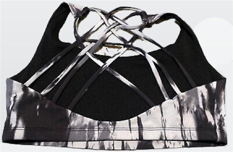 NWT Onzie Black White Tie Dye Sports Bra SM 110235