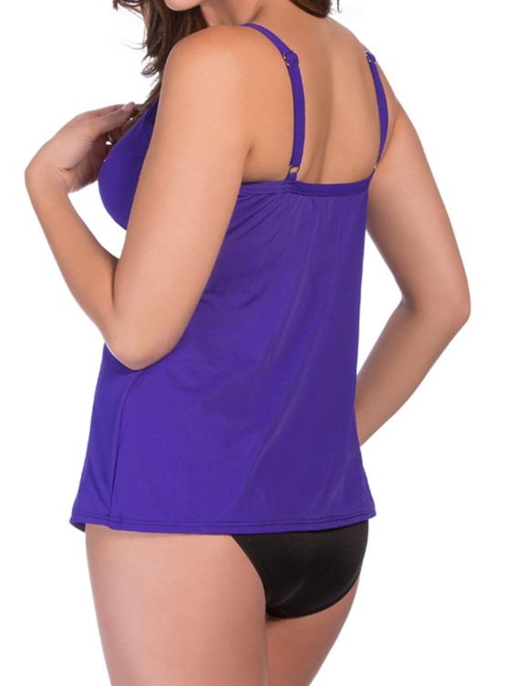 NWT Miraclesuit 8 Love Knot Underwire Tankini Top Purple 110278