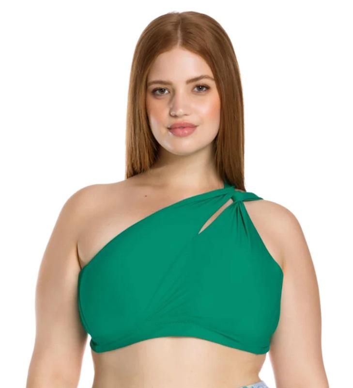 NWOT Becca Virtue 2X COLOUR SPLASH BIKINI TOP Swim Green 110282