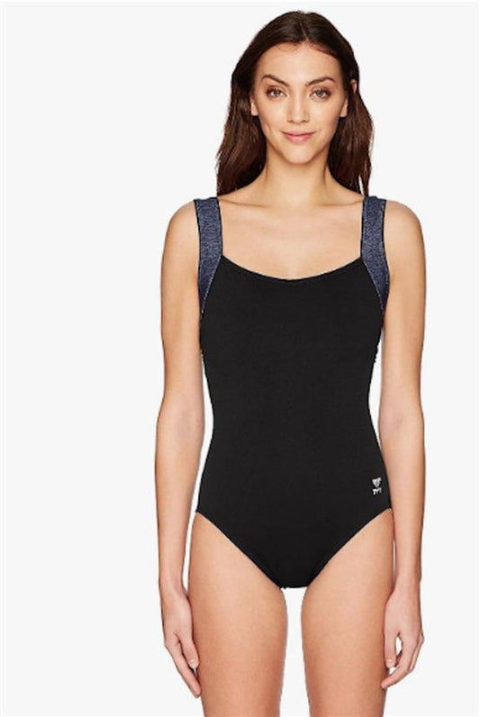 NWT TYR 8 Mantra Square Neck Controlfit Black Gray 110388