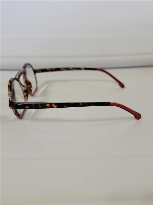 EyeLooker Round Flat 2.00 Blue Light Tortoise Red Reading Glasses #110446