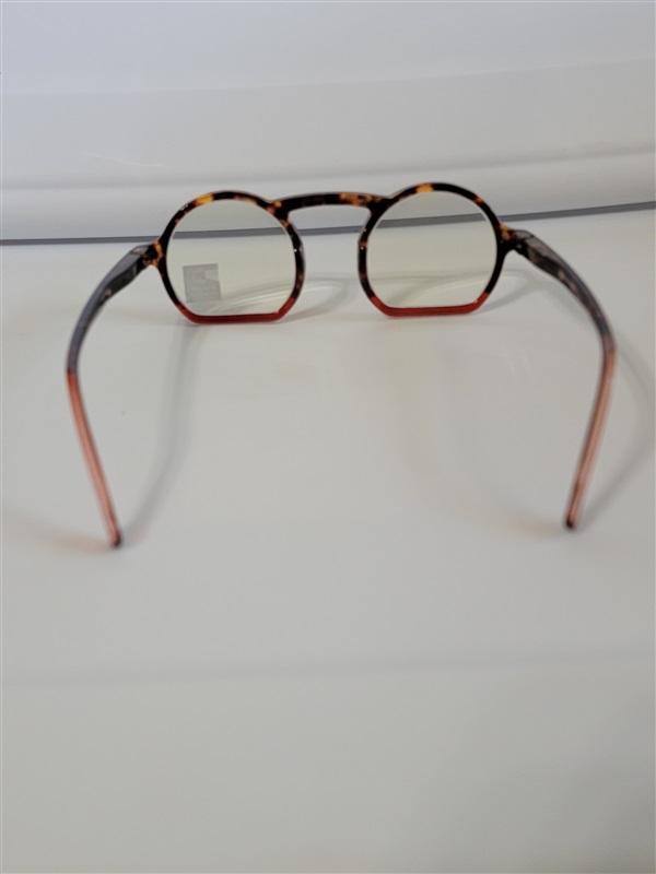 EyeLooker Round Flat 2.00 Blue Light Tortoise Red Reading Glasses #110446