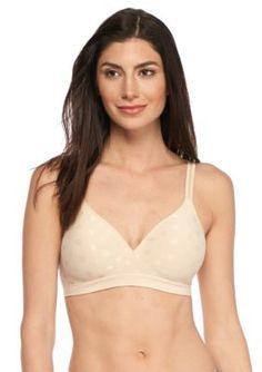 NWOT Hanes 34D Platinum T-Shirt Soft Wireless Bra HP03 Beige #110463