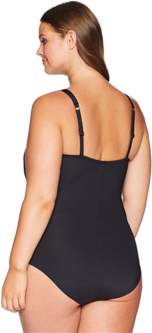 NWT Kenneth Cole 3x Plus Size Ready To Ruffle Shirred Halter Swimsuit 110470
