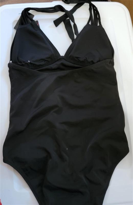 NWT Bras N Things Plunge Halter 10 AU 1PC Swimsuit black 110543