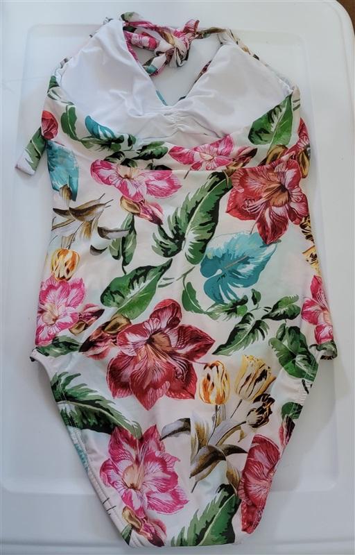 NWOT Venus sz 2 Plunge Halter 1PC Swimsuit Day Lily 110546