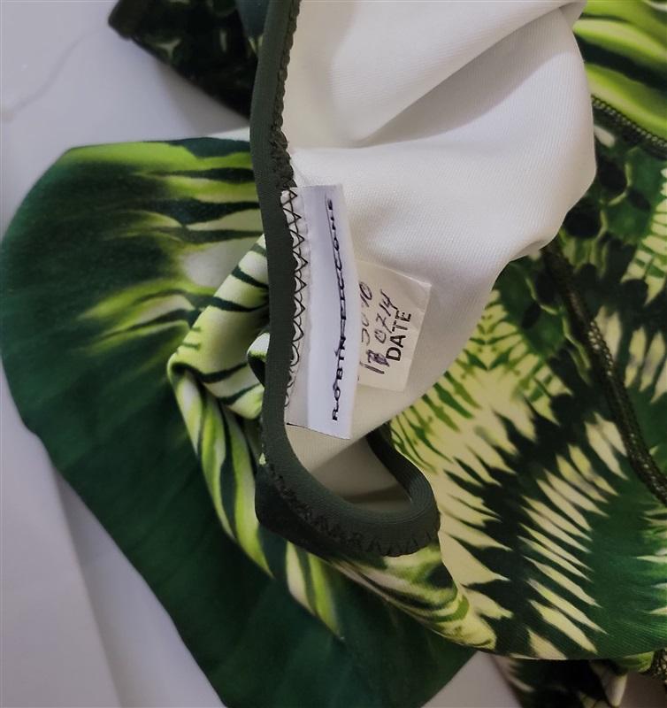 NWOTD Robin Piccone Sample SZ XL Green Tie Dye Plunge Swimsuit 110548