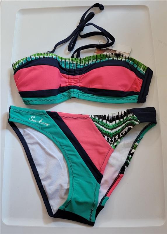 NWT Seekers Australia 6 US Jade Bandeau Stripe Bikini 110584