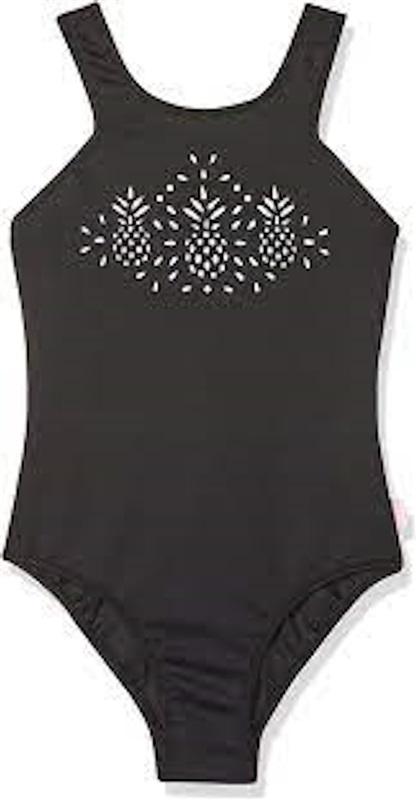 NWT Seafolly Girls Pineapple Daze Scuba Tank 1PC Swimsuit Black 110586