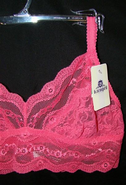 NEW Wacoal b.tempt'd 910182 Lace Kiss Peach Bralette Sz Large 110643