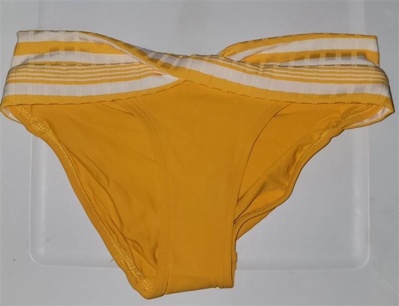 NWT Robin Piccone Abi M Solid Yellow Twist Band Bikini Swim Bottom #110713