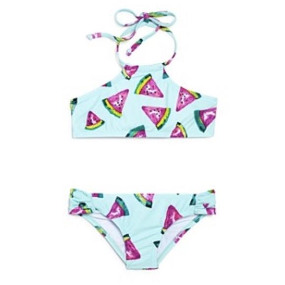NWT Pilyq PQ 12 Girls Watermelon Fresca Saks Bikini Swim Set 110783