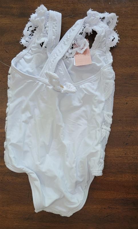 NWT Pilyq PQ 18/24 mo Baby Water Lily Lace White 1 Pc Swimsuit 110784