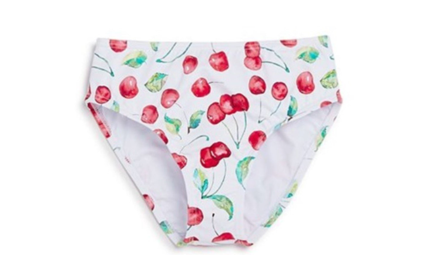 NWOT Pilyq PQ Girls 4 High Waist Wild Cherry Bikini Swim Bottom 110785