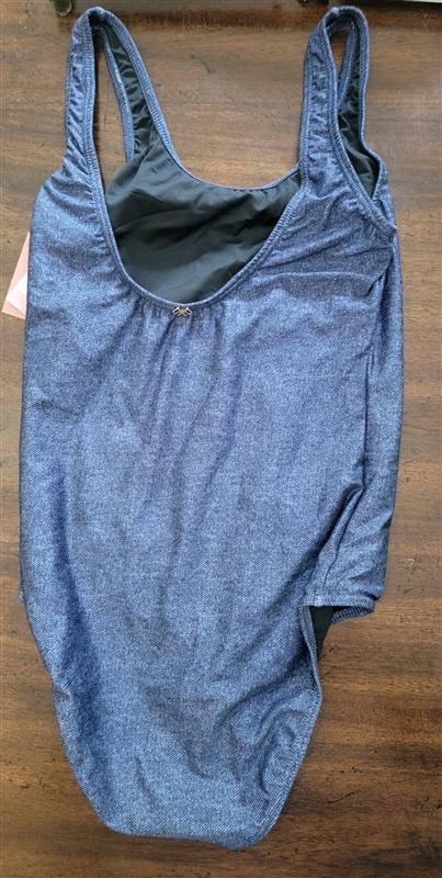 NWT Pilyq PQ 12 Girls Cayman Vacation Best Life Denim 1Pc Swimsuit 110793