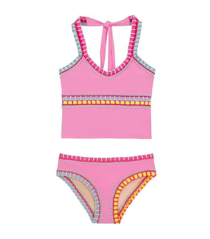 NWT PIlyq 4 Girls Rose Quartz Bikini Top & Bottom 110794