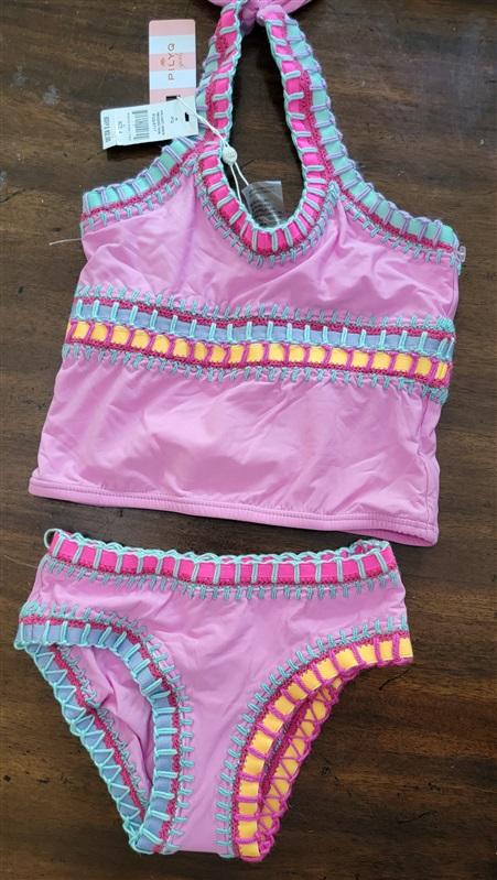NWT PIlyq 4 Girls Rose Quartz Bikini Top & Bottom 110794