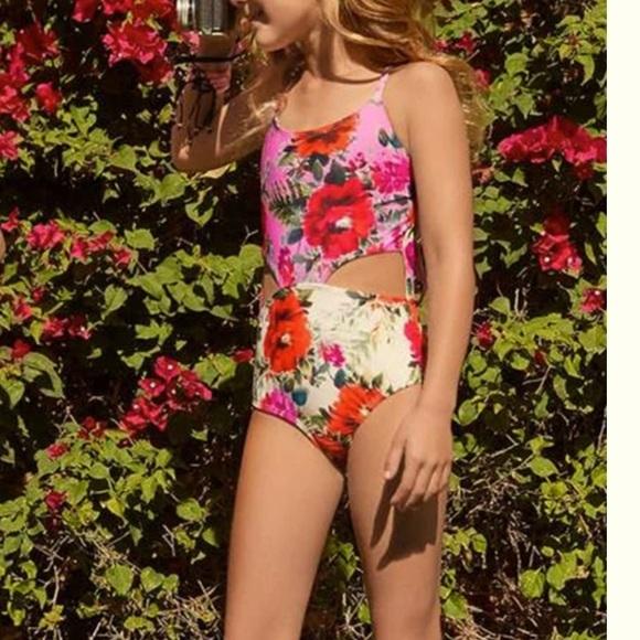 NWT Pilyq PQ 2 Girls Desert Rose Cutout 1Pc Swimsuit 110795