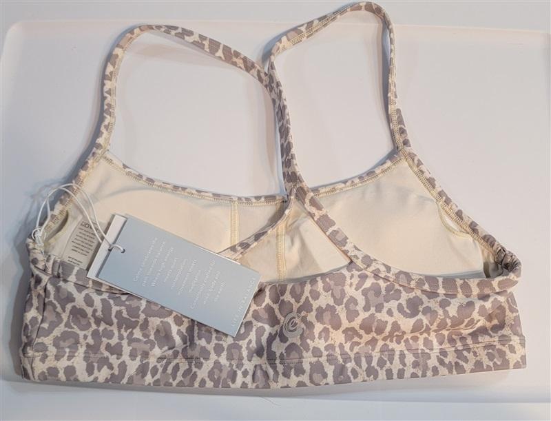 NWT Calme Endurance Cross Back Sports Bra M Cheetah 110796