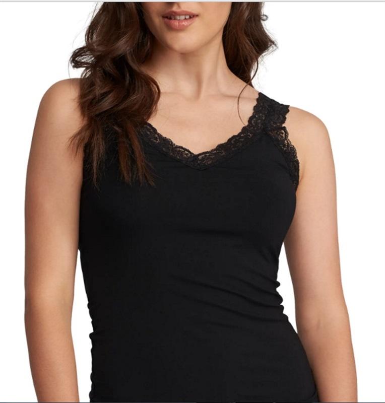 NWOT Cosabella Lace Trim Camisole L 2626 Black 110802