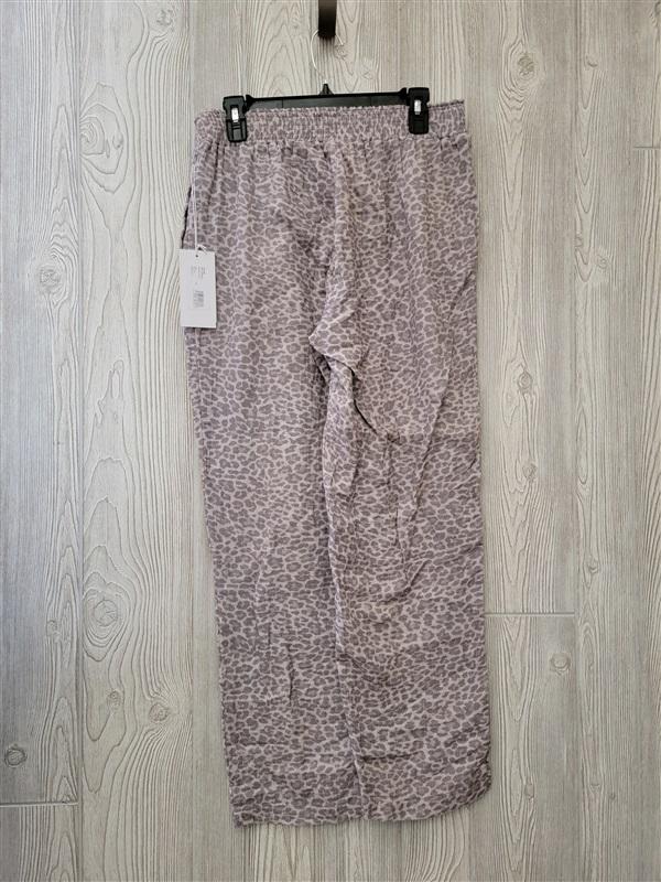 NWT Calme M Relaxed Fit Pants Leopard Crinkle Gauze 110864