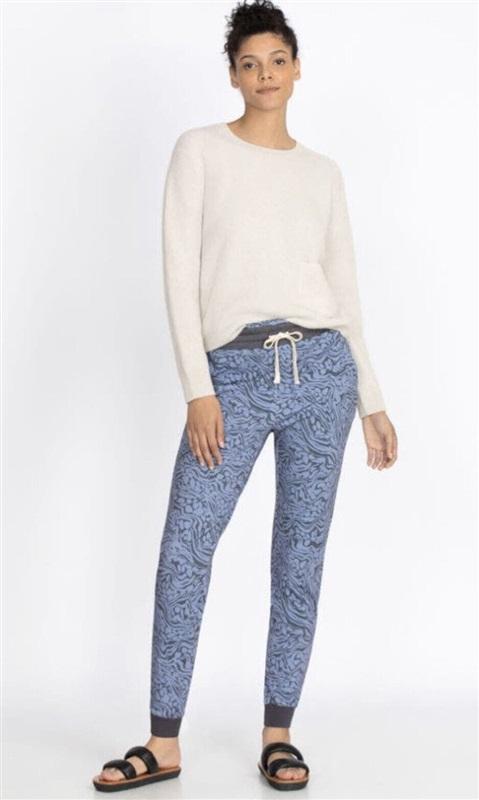 NWT Calme M High Rise Updated Joggers Blue Gray 110866