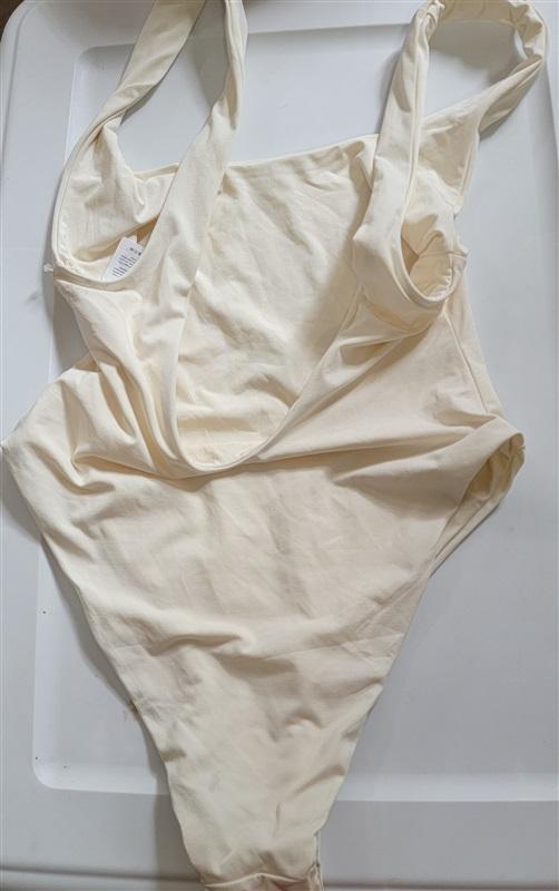 NWOT What We Wore XS Ivory 1PC Swimsuit 110874
