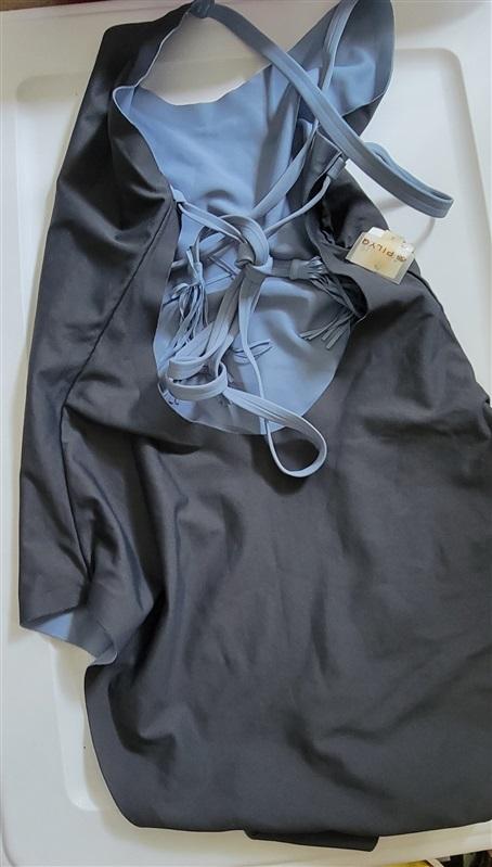 NWOT Pilyq LG 1PC Reversible Tassel Back Swimsuit Lux Sky Blue #110880