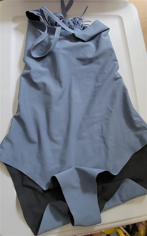 NWOT Pilyq LG 1PC Reversible Tassel Back Swimsuit Lux Sky Blue #110880