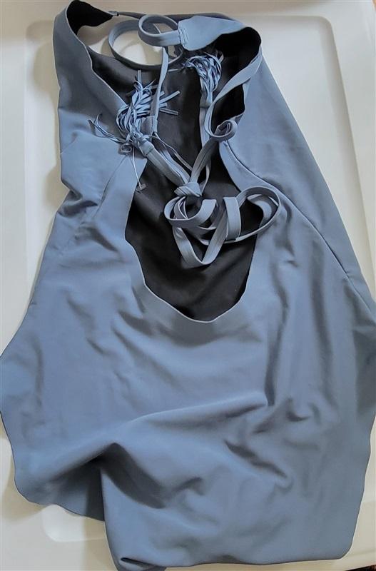 NWOT Pilyq LG 1PC Reversible Tassel Back Swimsuit Lux Sky Blue #110880