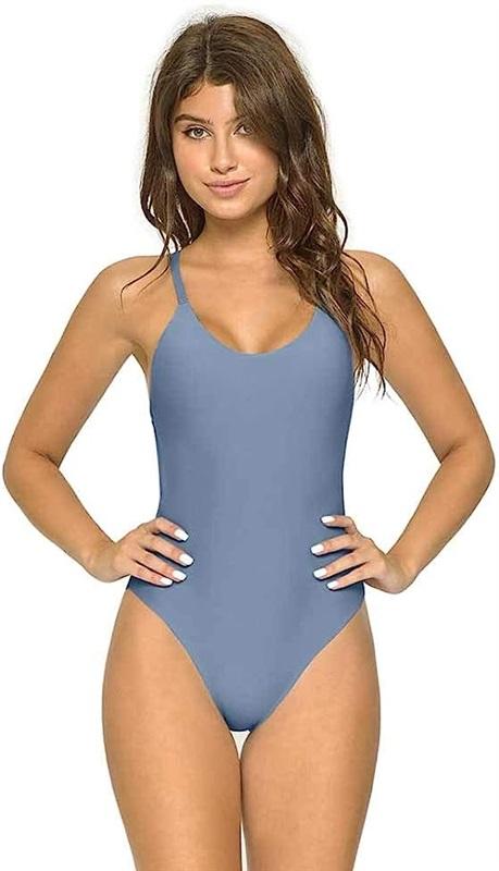 NWOT Pilyq LG 1PC Reversible Tassel Back Swimsuit Lux Sky Blue #110880