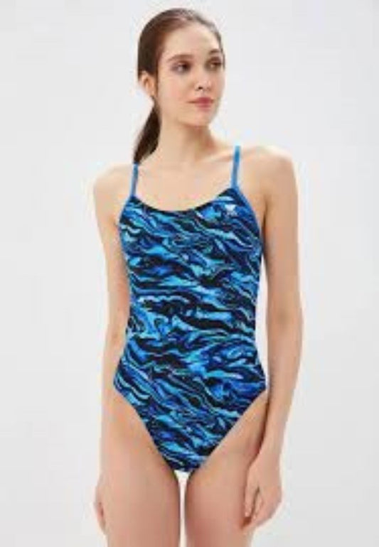 NWT TYR 32 Miramar Cutoutfit Swimsuit 1PC Shades Blue 110937