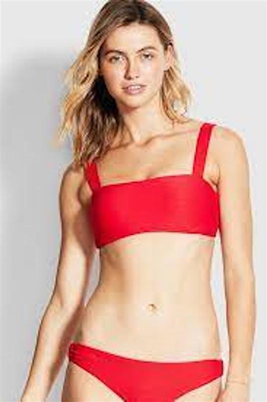 NWOT Seafolly 6 USA Summer Sea Bandeau Bra Bikini Bikini Top 110949