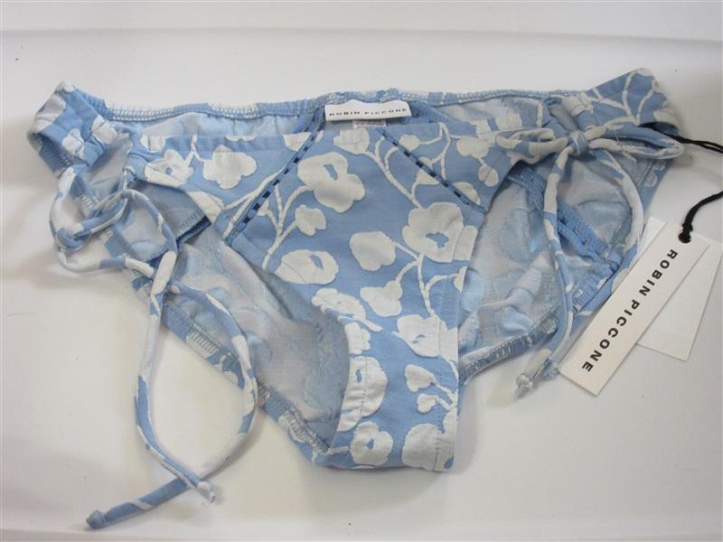 NWT Robin Piccone Sadie L Floral Side-Tie Stitch Full Bikini Swim Bottom #110956