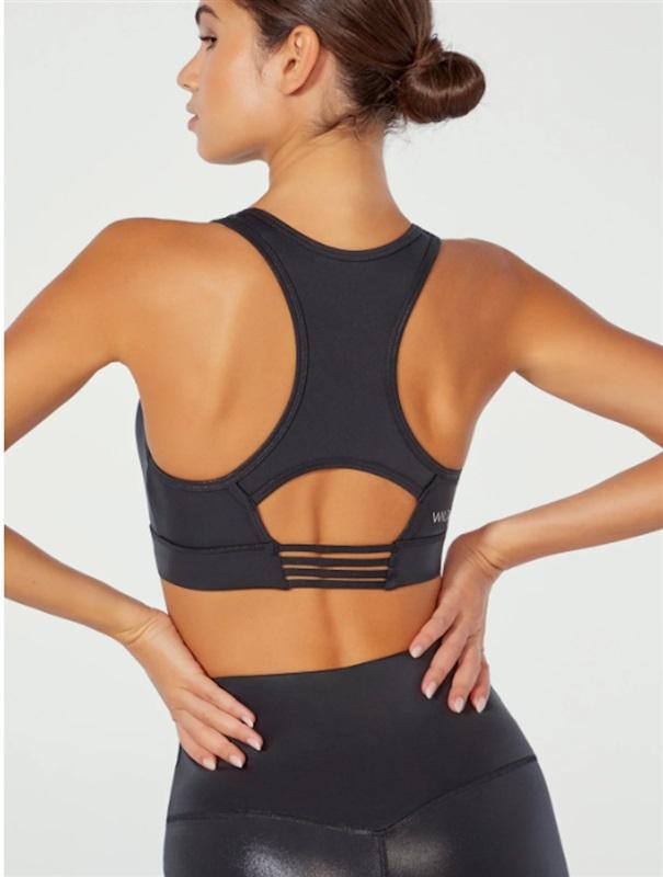 NWT WildFox M Isabella Iridescent Sports Bra Black 110977