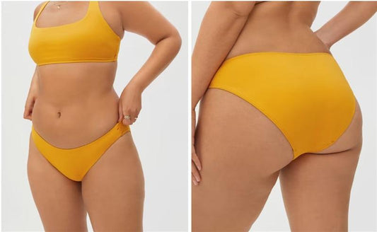 NWT Everlane L The Bikini Bottom Solid Cheeky Swim Bottom Yellow 110983