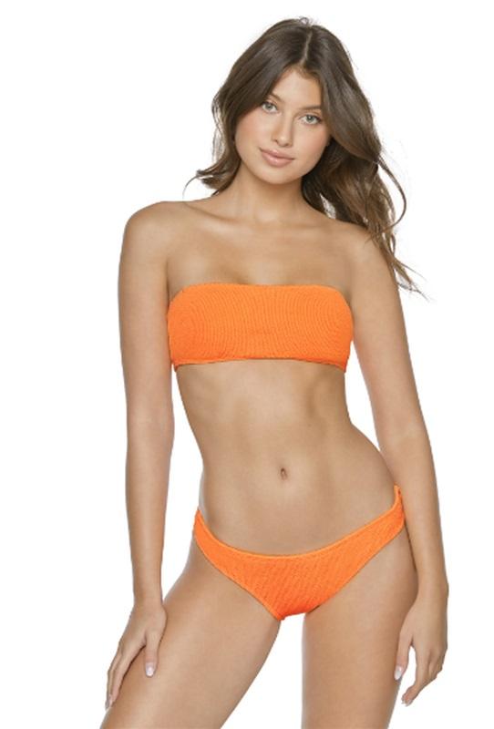 NWT PIlyq PQ Papaya Reef L Orange Textured Teeny Bikini Swim Bottom 110986